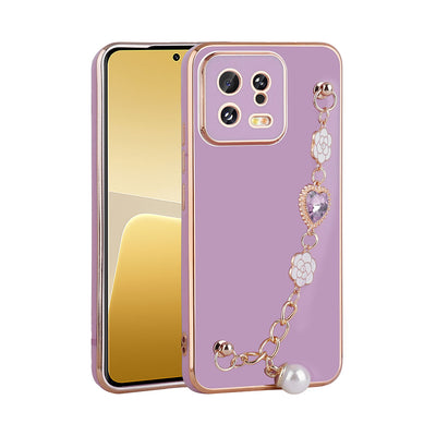 Xiaomi Mi 13 Kılıf El Tutamaçlı Kamera Korumalı Zore Taka Silikon Kapak Beyaz