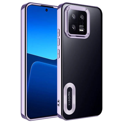 Xiaomi Mi 13 Kılıf Kamera Korumalı Logo Gösteren Zore Omega Kapak Lila