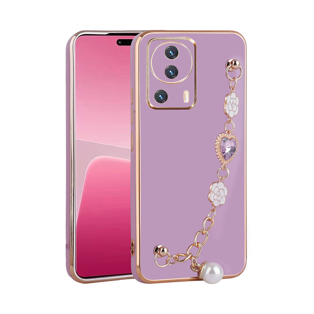 Xiaomi Mi 13 Lite Kılıf El Tutamaçlı Kamera Korumalı Zore Taka Silikon Kapak Mor