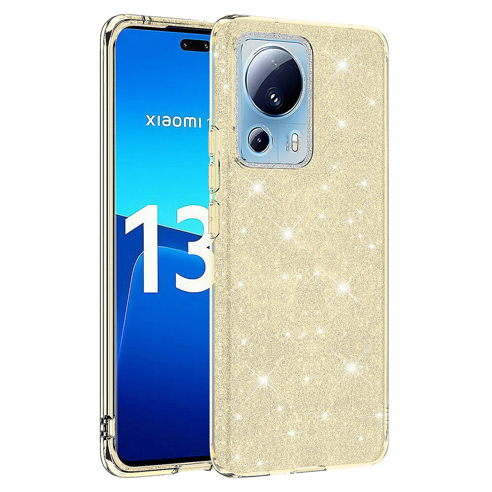 Xiaomi Mi 13 Lite Kılıf Zore Shining Silikon Gold