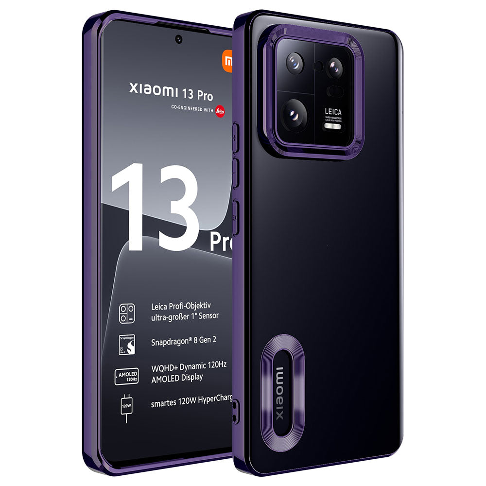 Xiaomi Mi 13 Pro Kılıf Kamera Korumalı Logo Gösteren Zore Omega Kapak Gümüş
