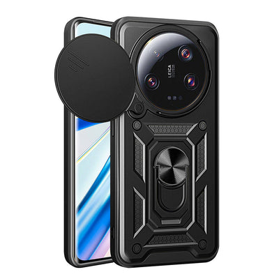 Xiaomi Mi 13 Ultra Kılıf Magnetik Standlı Kamera Korumalı Zore Sürgülü Vega Kapak Mavi