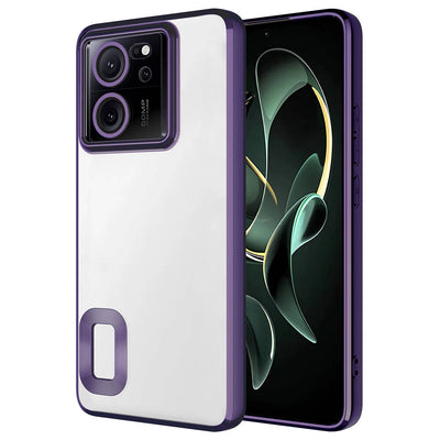 Xiaomi Mi 13T Kılıf Kamera Korumalı Logo Gösteren Zore Omega Kapak Derin Mor