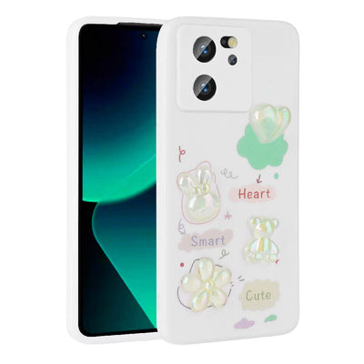 Xiaomi Mi 13T Pro Kılıf Kabartma Figürlü Parlak Zore Toys Silikon Kapak Açık Yeşil