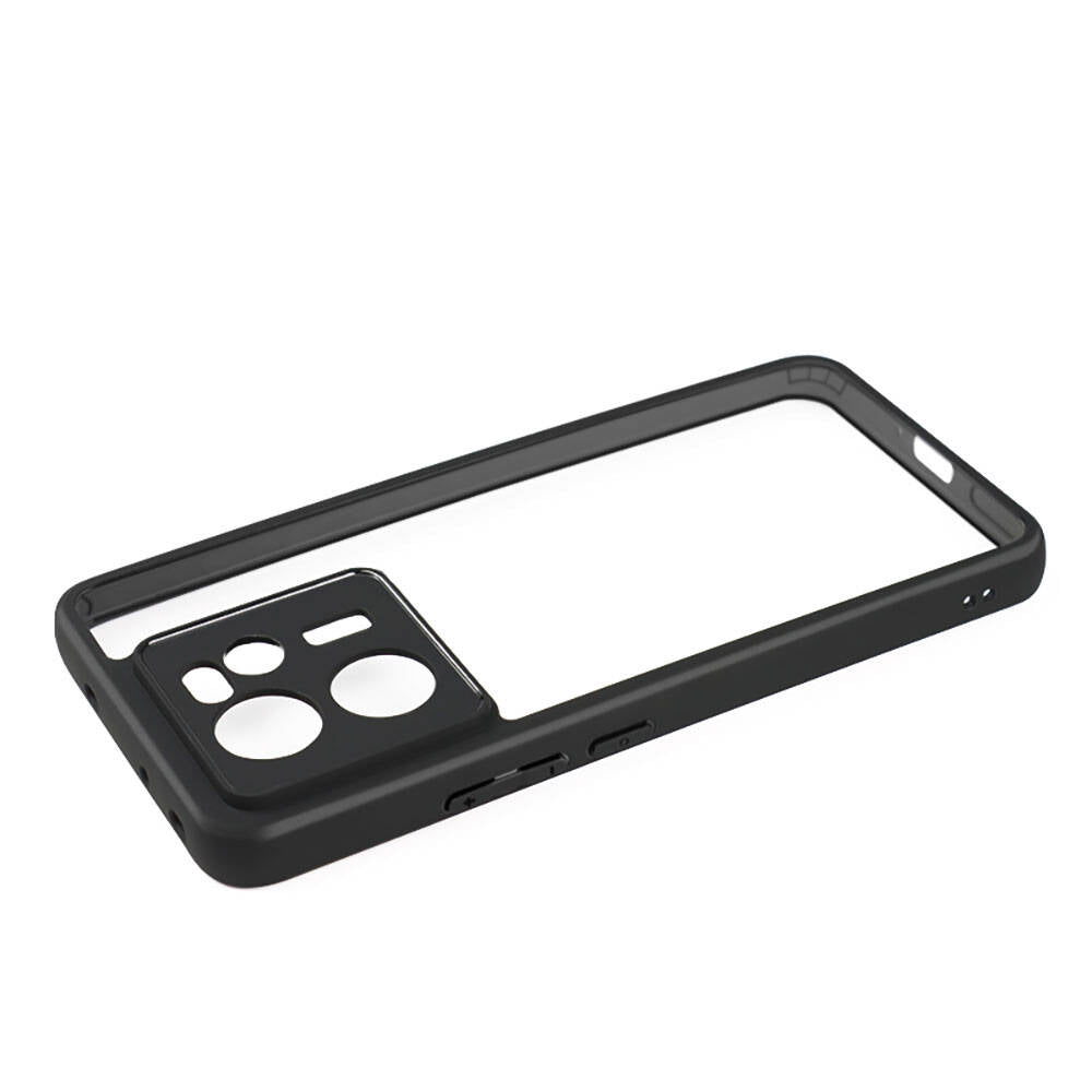 Xiaomi Mi 13T Pro Kılıf Kamera Korumalı Şeffaf Arka Yüzey Zore New Roll Kapak Siyah
