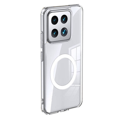 Xiaomi Mi 14 Kılıf Sert PC Arka Yüzey Wireless Şarj Özellikli Zore Flet M-safe Kapak Renksiz