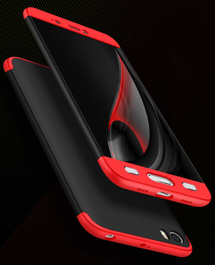 Xiaomi Mi 5s Kılıf Zore Ays Kapak Siyah-Kırmızı