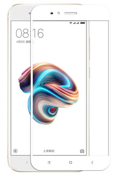 Xiaomi Mi 5x Zore Kenarları Kırılmaya Dayanıklı Cam Ekran Koruyucu Beyaz