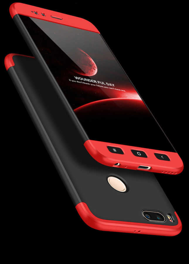 Xiaomi Mi 5x Kılıf Zore Ays Kapak Siyah-Kırmızı
