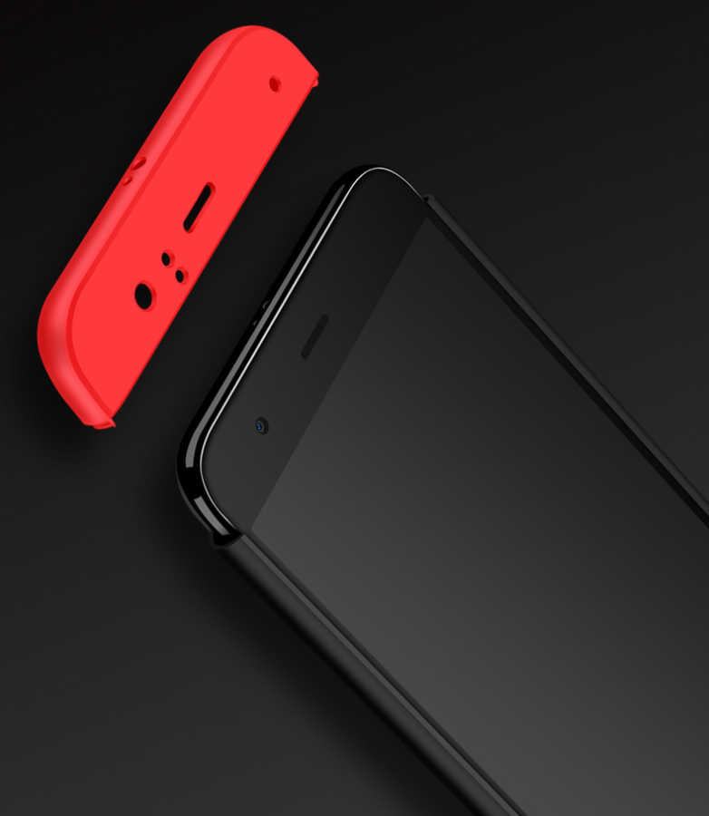 Xiaomi Mi 6 Kılıf Zore Ays Kapak Siyah-Kırmızı