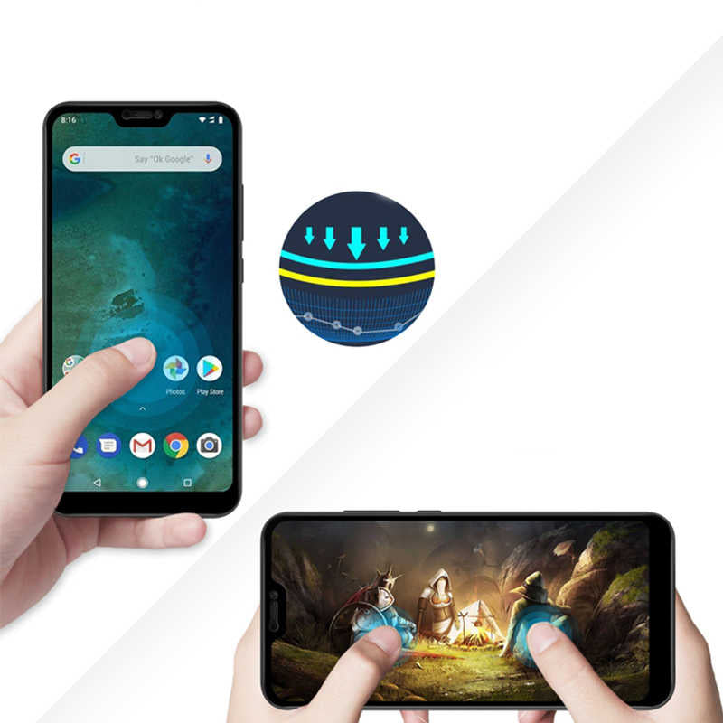 Xiaomi Mi 8 Lite Zore Kenarları Kırılmaya Dayanıklı Cam Ekran Koruyucu Siyah