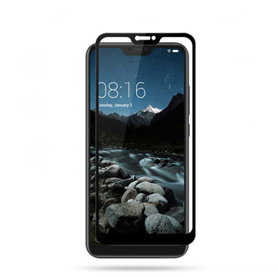 Xiaomi Mi 8 Lite Zore Kenarları Kırılmaya Dayanıklı Cam Ekran Koruyucu Siyah