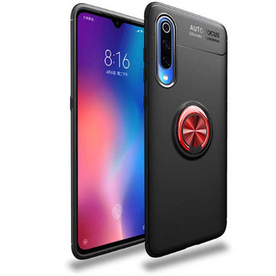 Xiaomi Mi 9 Kılıf Zore Ravel Silikon Kapak Siyah-Kırmızı