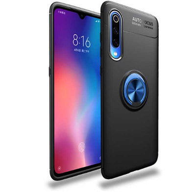 Xiaomi Mi 9 Kılıf Zore Ravel Silikon Kapak Siyah-Mavi