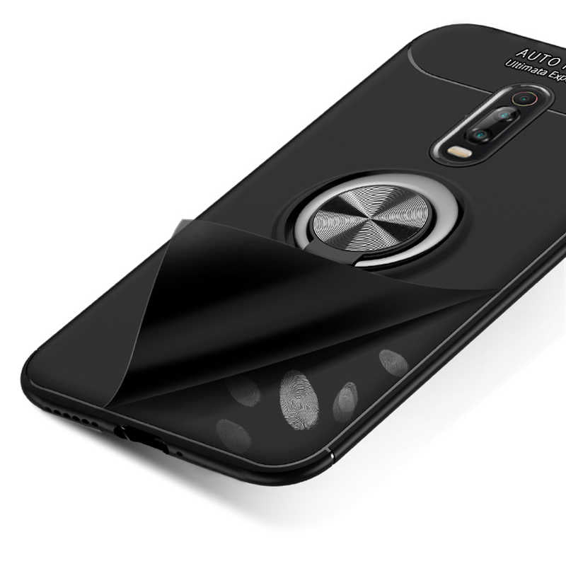 Xiaomi Mi 9T Kılıf Zore Ravel Silikon Kapak Siyah-Kırmızı