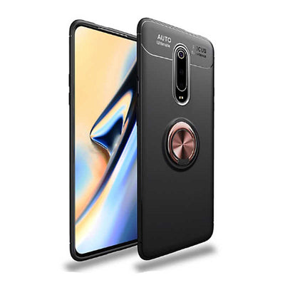 Xiaomi Mi 9T Kılıf Zore Ravel Silikon Kapak Siyah-Rose Gold