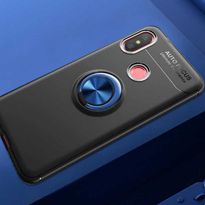 Xiaomi Mi A2 Lite Kılıf Zore Ravel Silikon Kapak Siyah-Mavi