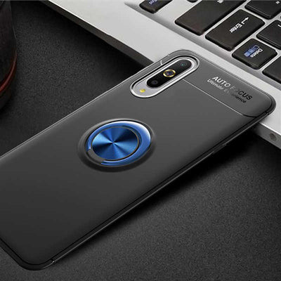 Xiaomi Mi A3 Kılıf Zore Ravel Silikon Kapak Siyah-Mavi