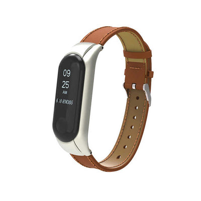 Xiaomi Mi Band 3 KRD-07 Deri Kordon Kahverengi