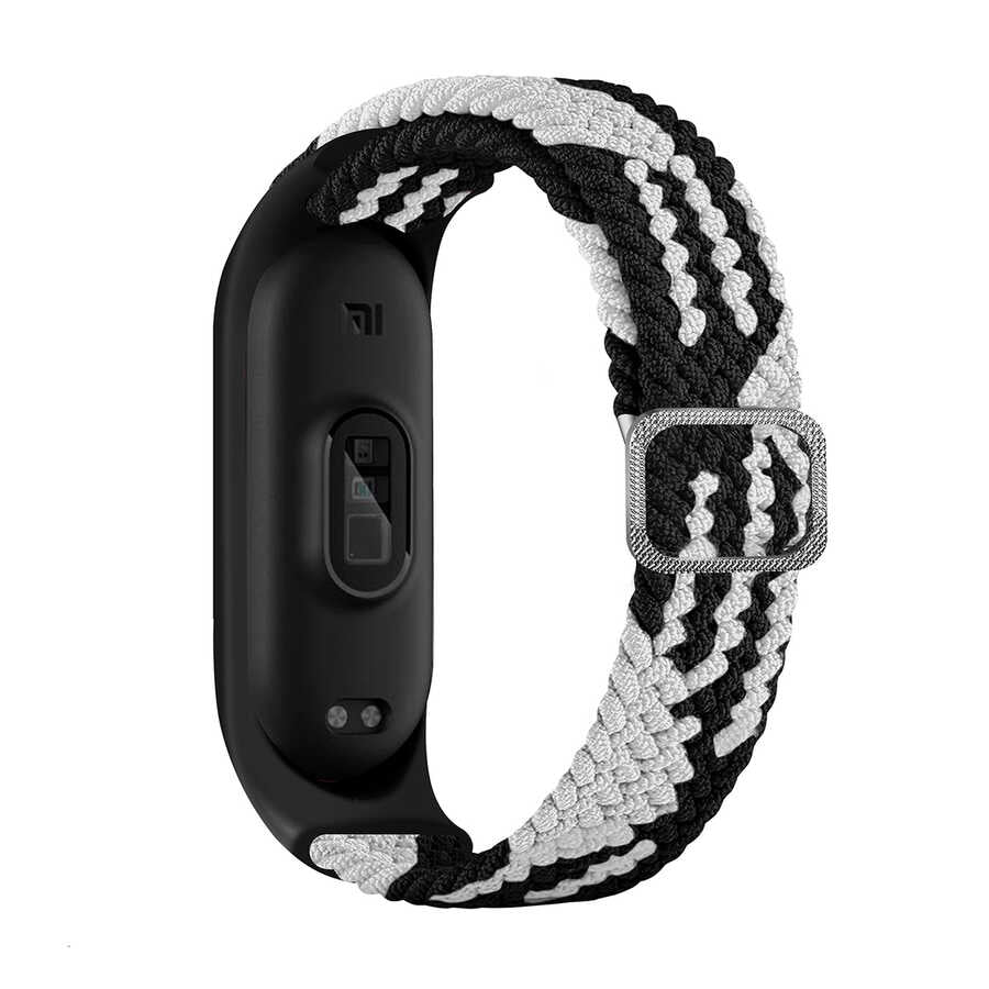 Xiaomi Mi Band 3 KRD-49 Örgü Kordon Siyah-Beyaz