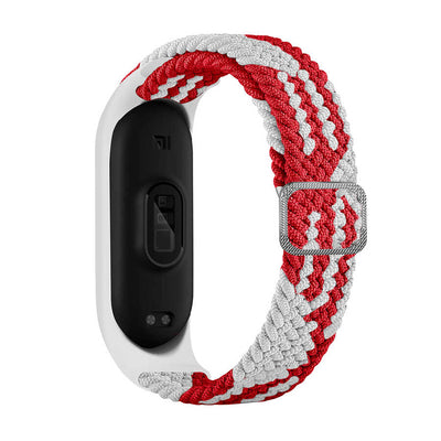 Xiaomi Mi Band 4 KRD-49 Örgü Kordon Kırmızı-Beyaz