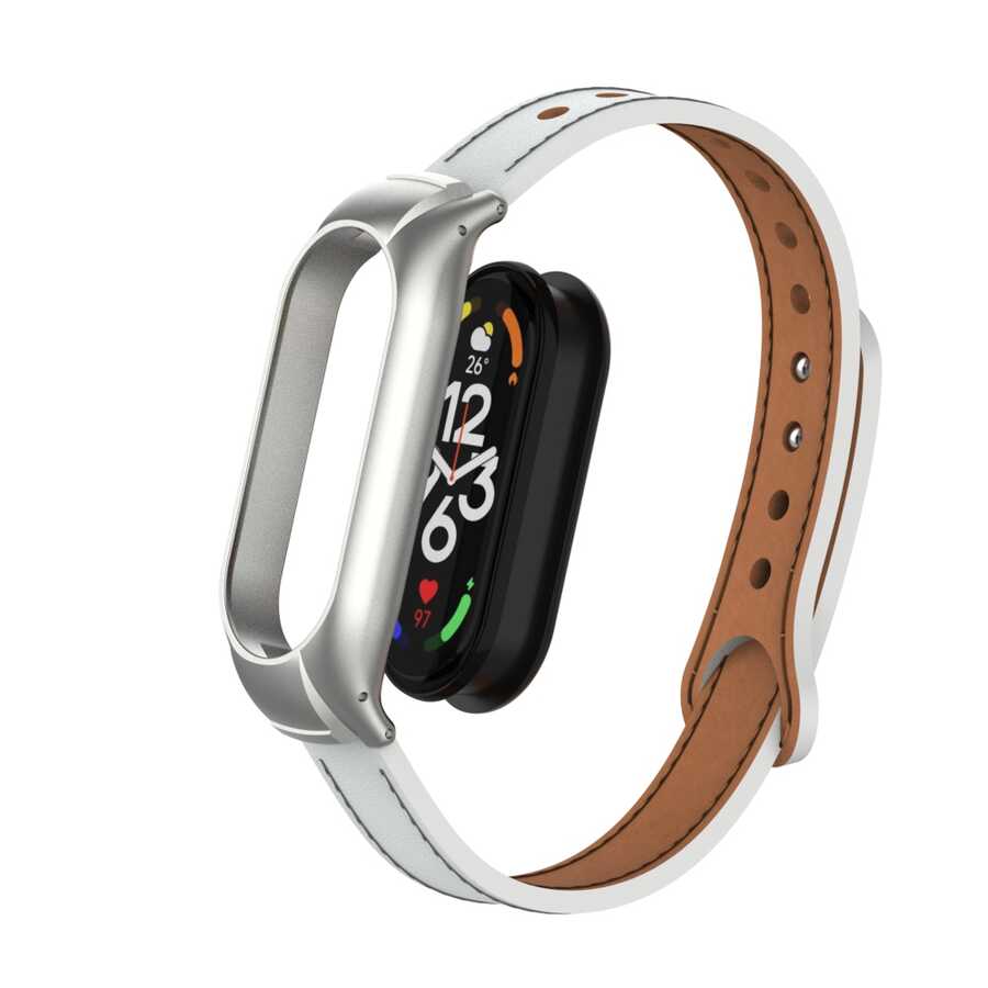Xiaomi Mi Band 7 KRD-68 Deri Kordon Kırmızı