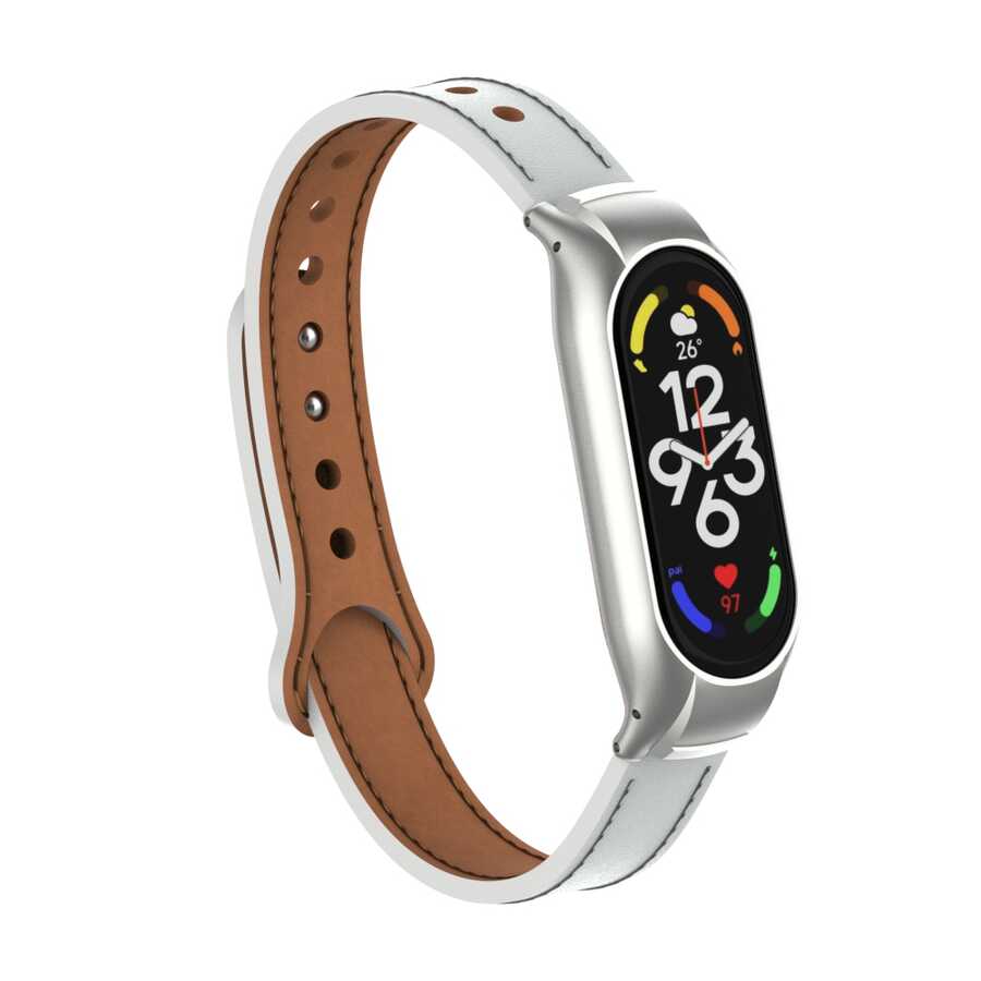 Xiaomi Mi Band 7 KRD-68 Deri Kordon Kırmızı