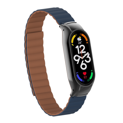 Xiaomi Mi Band 7 KRD-69 Kordon Saks Mavi-Kahverengi