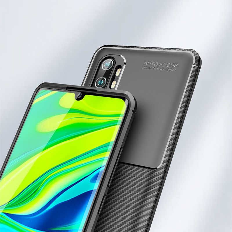 Xiaomi Mi Note 10 Kılıf Zore Negro Silikon Kapak Kahverengi