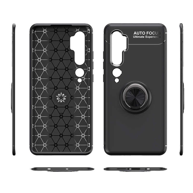 Xiaomi Mi Note 10 Kılıf Zore Ravel Silikon Kapak Siyah