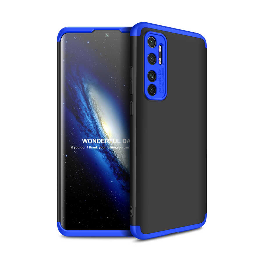 Xiaomi Mi Note 10 Lite Kılıf Zore Ays Kapak Siyah-Mavi