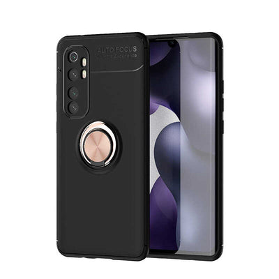 Xiaomi Mi Note 10 Lite Kılıf Zore Ravel Silikon Kapak Siyah-Kırmızı