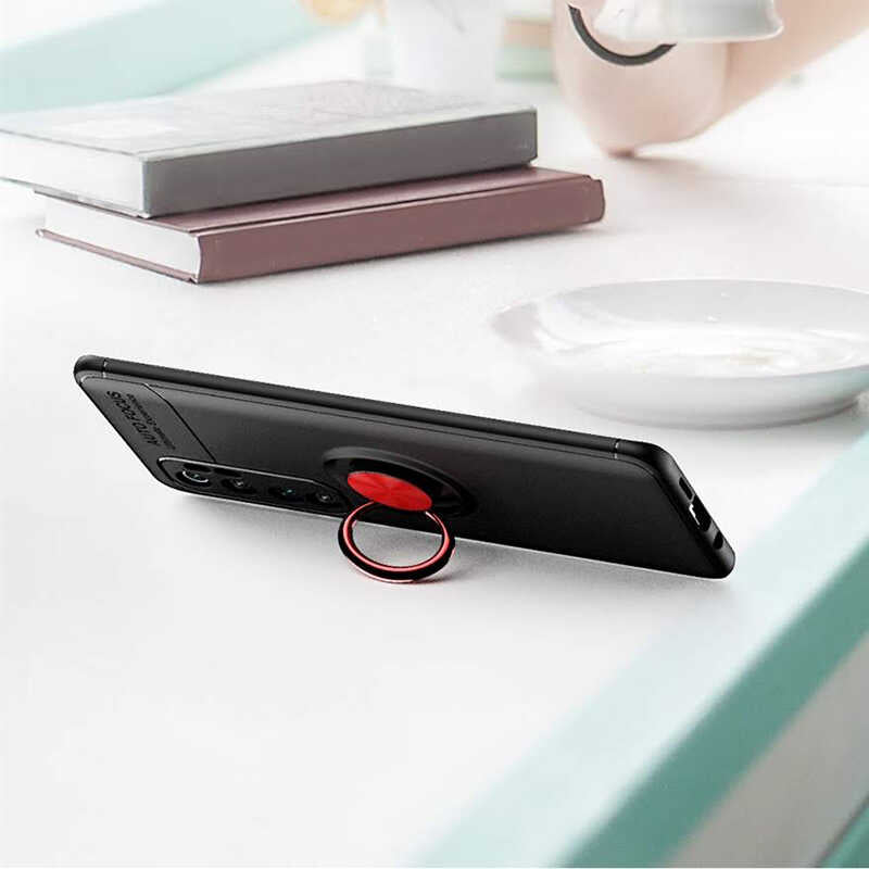 Xiaomi Mi Note 10 Lite Kılıf Zore Ravel Silikon Kapak Siyah-Mavi