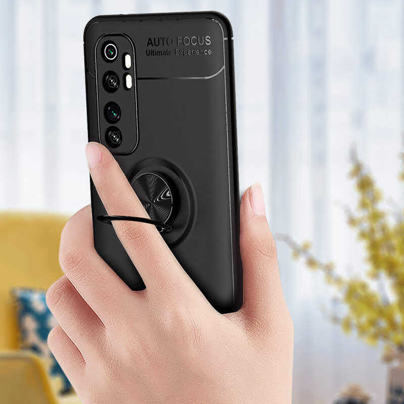 Xiaomi Mi Note 10 Lite Kılıf Zore Ravel Silikon Kapak Siyah