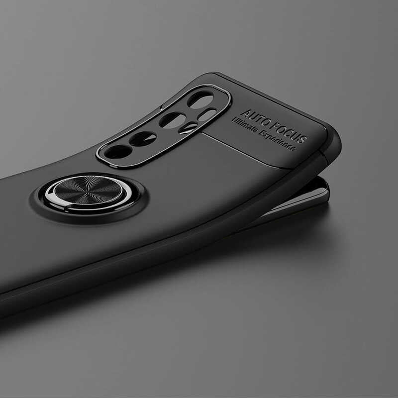 Xiaomi Mi Note 10 Lite Kılıf Zore Ravel Silikon Kapak Siyah-Rose Gold