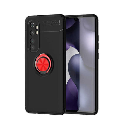 Xiaomi Mi Note 10 Lite Kılıf Zore Ravel Silikon Kapak Siyah-Kırmızı