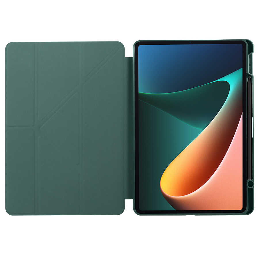 Xiaomi Mi Pad 5 Kılıf Zore Tri Folding Kalem Bölmeli Standlı Kılıf Rose Gold