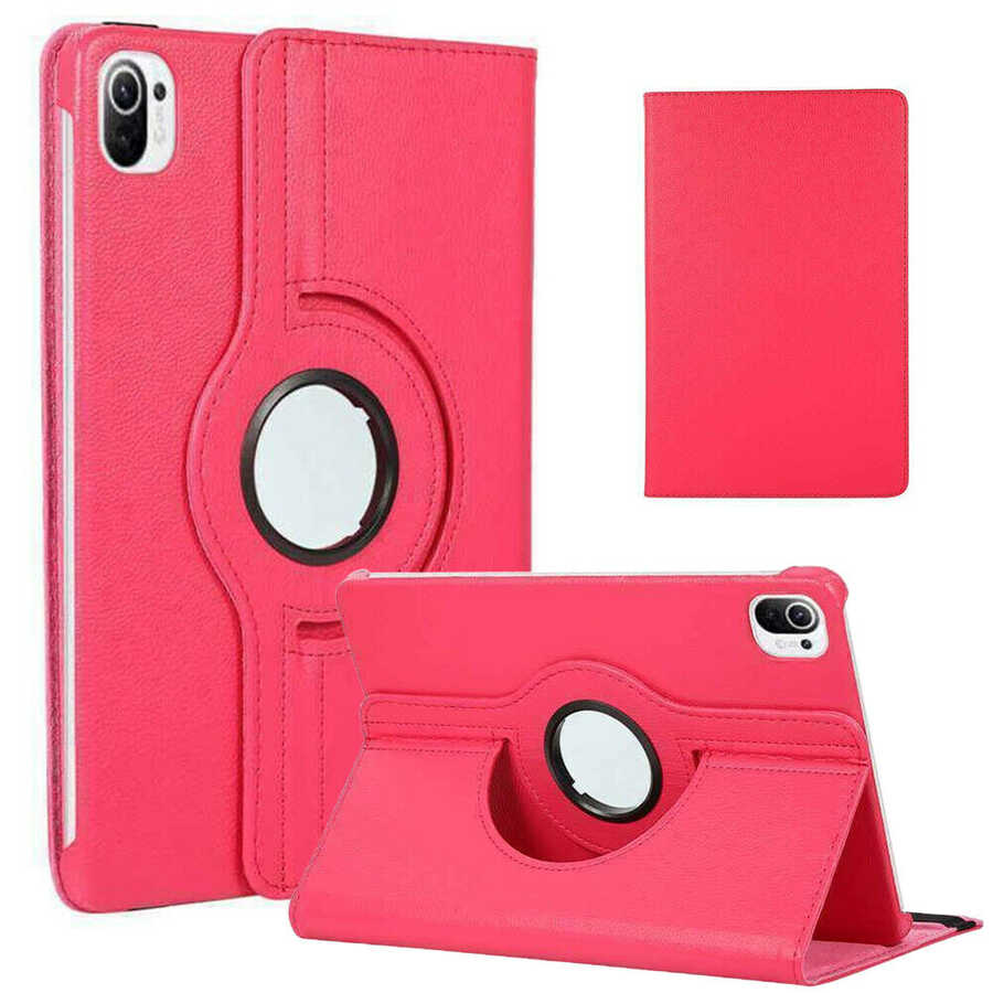Xiaomi Mi Pad 5 Zore Dönebilen Standlı Kılıf Pembe Koyu