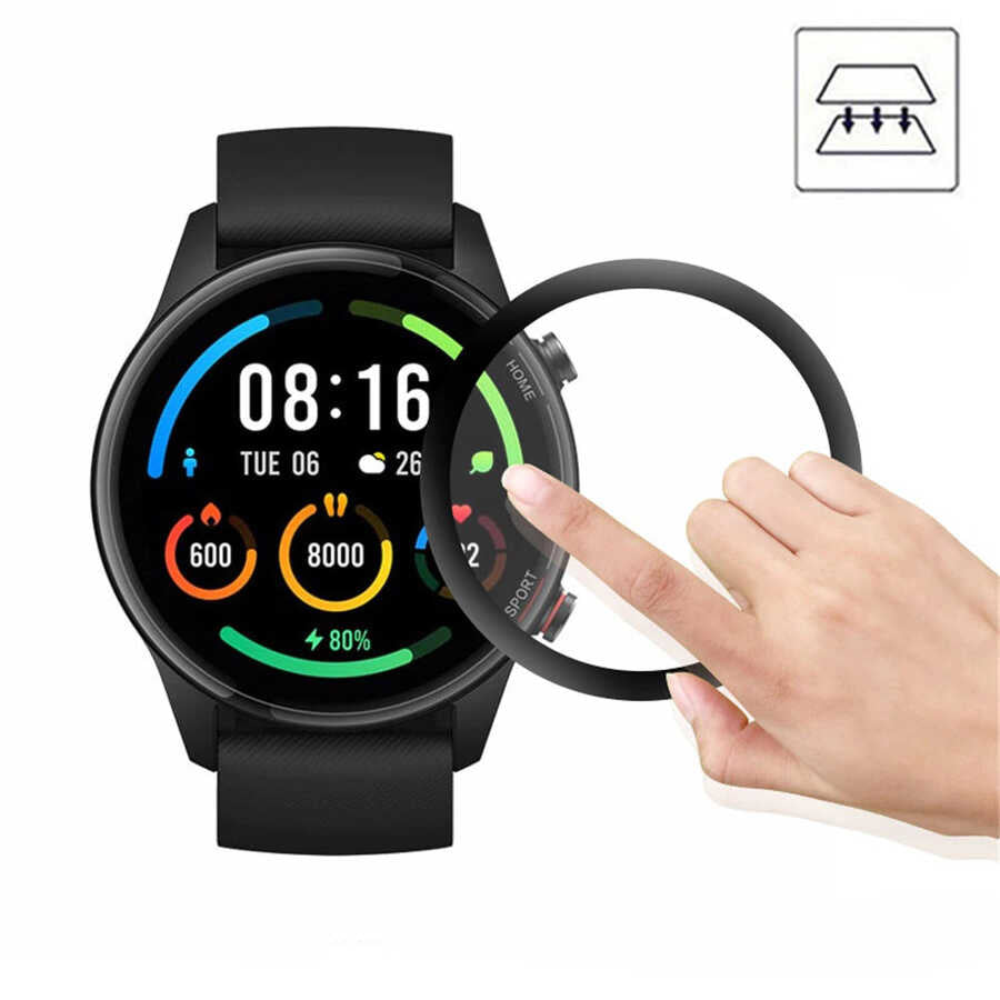 Xiaomi Mi Watch Color Zore PMMA Pet Saat Ekran Koruyucu Siyah