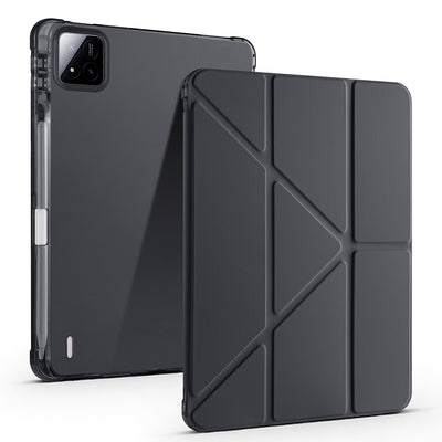 Xiaomi Pad 7 Kılıf Zore Tri Folding Kalem Bölmeli Standlı Kılıf Koyu Yeşil