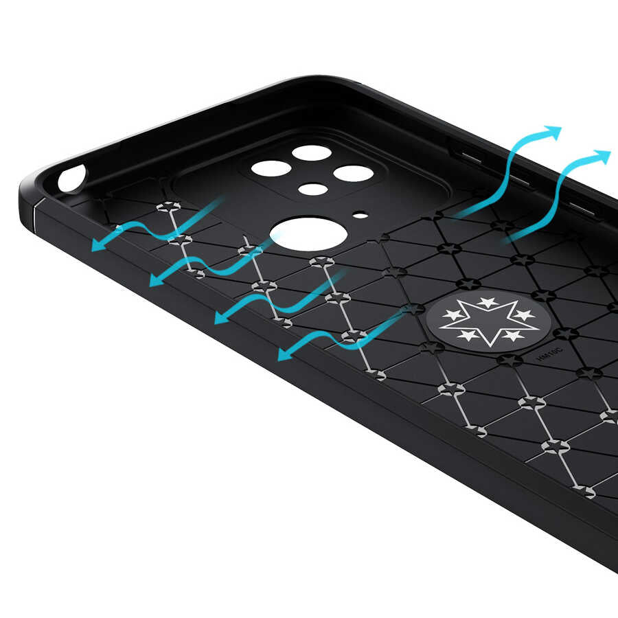 Xiaomi Poco C40 Kılıf Zore Ravel Silikon Kapak Siyah