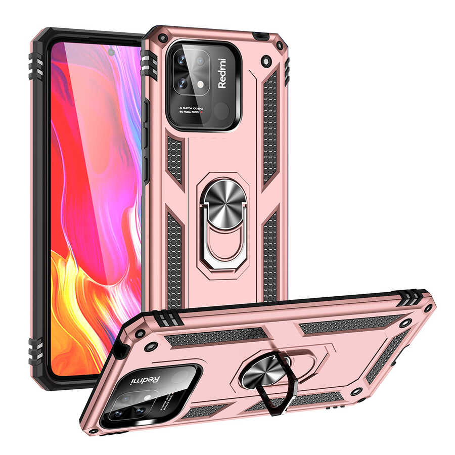 Xiaomi Poco C40 Kılıf Zore Vega Kapak Rose Gold
