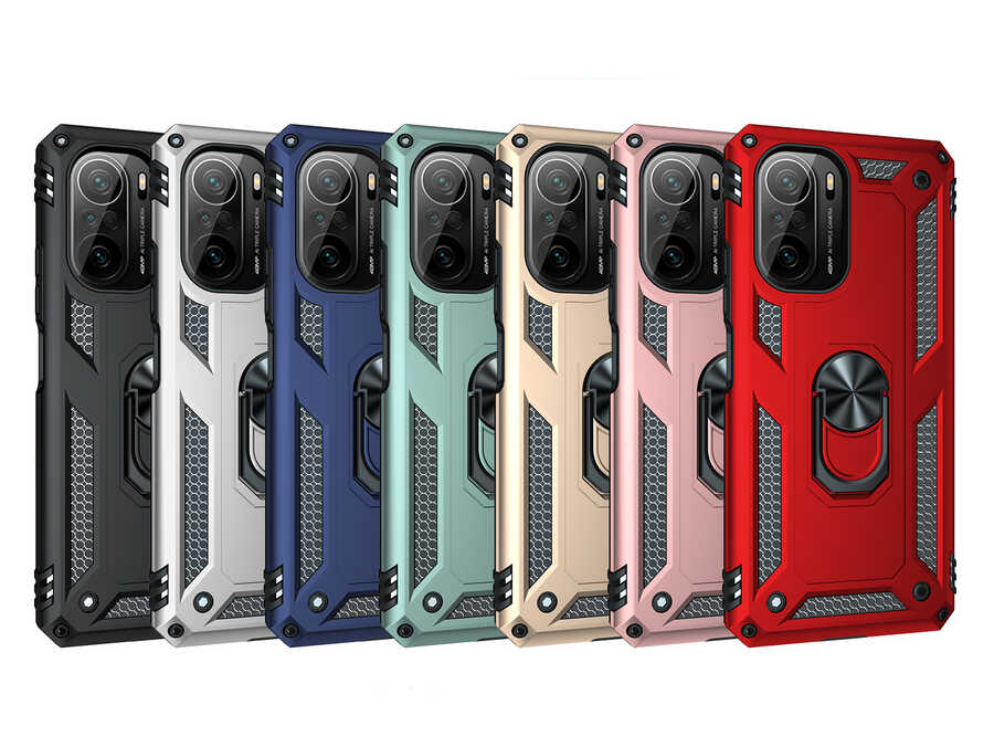 Xiaomi Poco F3 Kılıf Zore Vega Kapak Gold