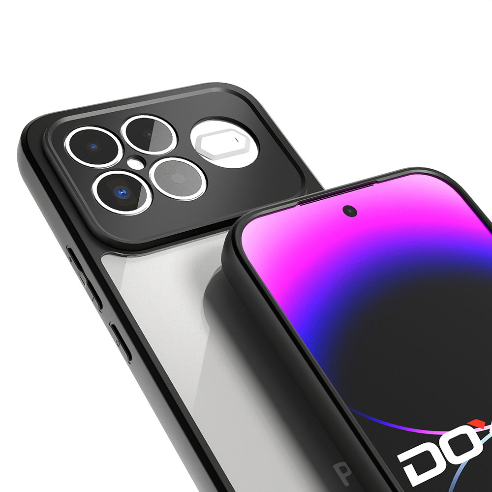 Xiaomi Poco F8 Ultra Kılıf Kamera Korumalı Şeffaf Arka Yüzey Zore New Roll Kapak Siyah