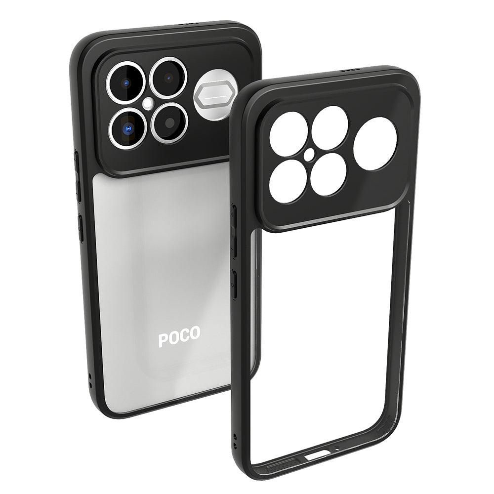 Xiaomi Poco F8 Ultra Kılıf Kamera Korumalı Şeffaf Arka Yüzey Zore New Roll Kapak Siyah