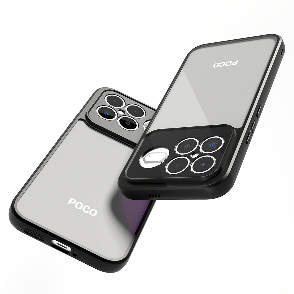Xiaomi Poco F8 Ultra Kılıf Kamera Korumalı Şeffaf Arka Yüzey Zore New Roll Kapak Siyah