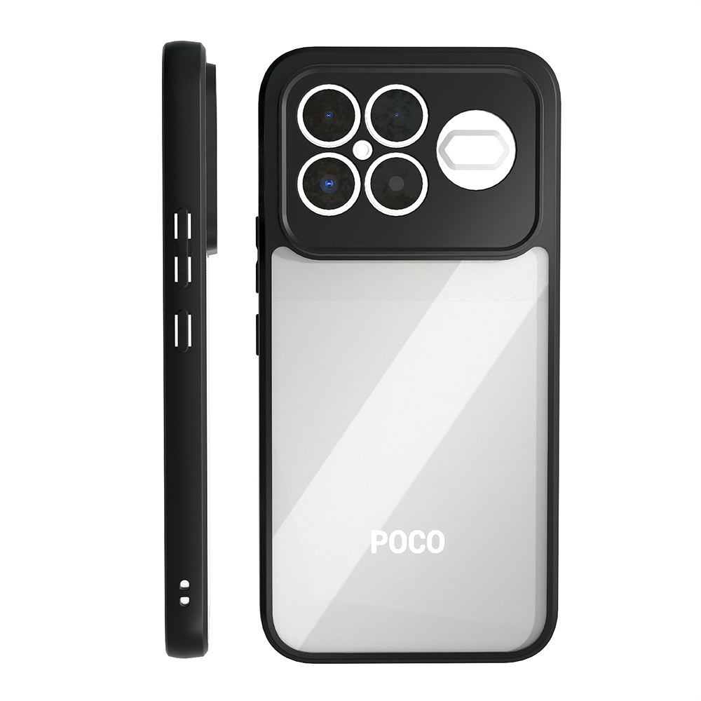 Xiaomi Poco F8 Ultra Kılıf Kamera Korumalı Şeffaf Arka Yüzey Zore New Roll Kapak Siyah
