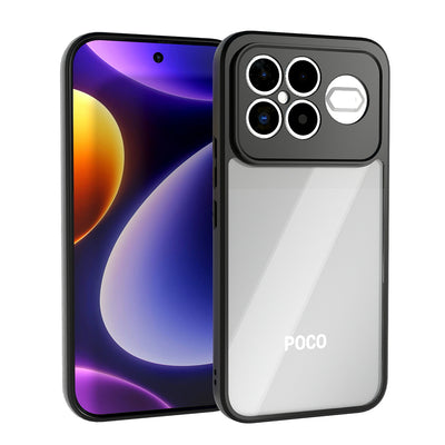 Xiaomi Poco F8 Ultra Kılıf Kamera Korumalı Şeffaf Arka Yüzey Zore New Roll Kapak Siyah