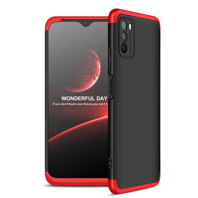 Xiaomi Poco M3 Kılıf Zore Ays Kapak Siyah-Kırmızı