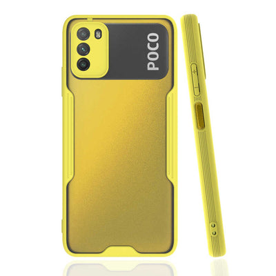 Xiaomi Poco M3 Kılıf Zore Parfe Kapak Sarı